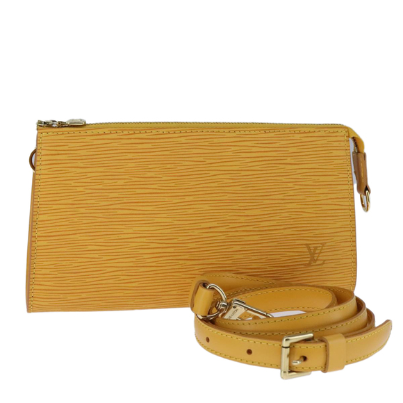 LOUIS VUITTON Epi Pochette Accessoires Pouch Yellow M52989 LV Auth 93274V - Picture 1 of 16